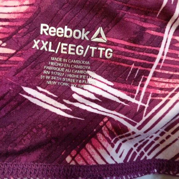 Reebok Revolve Skinny High-rise Capri Sz 2X Yoga Leggings Pink & White - Picture 11 of 11